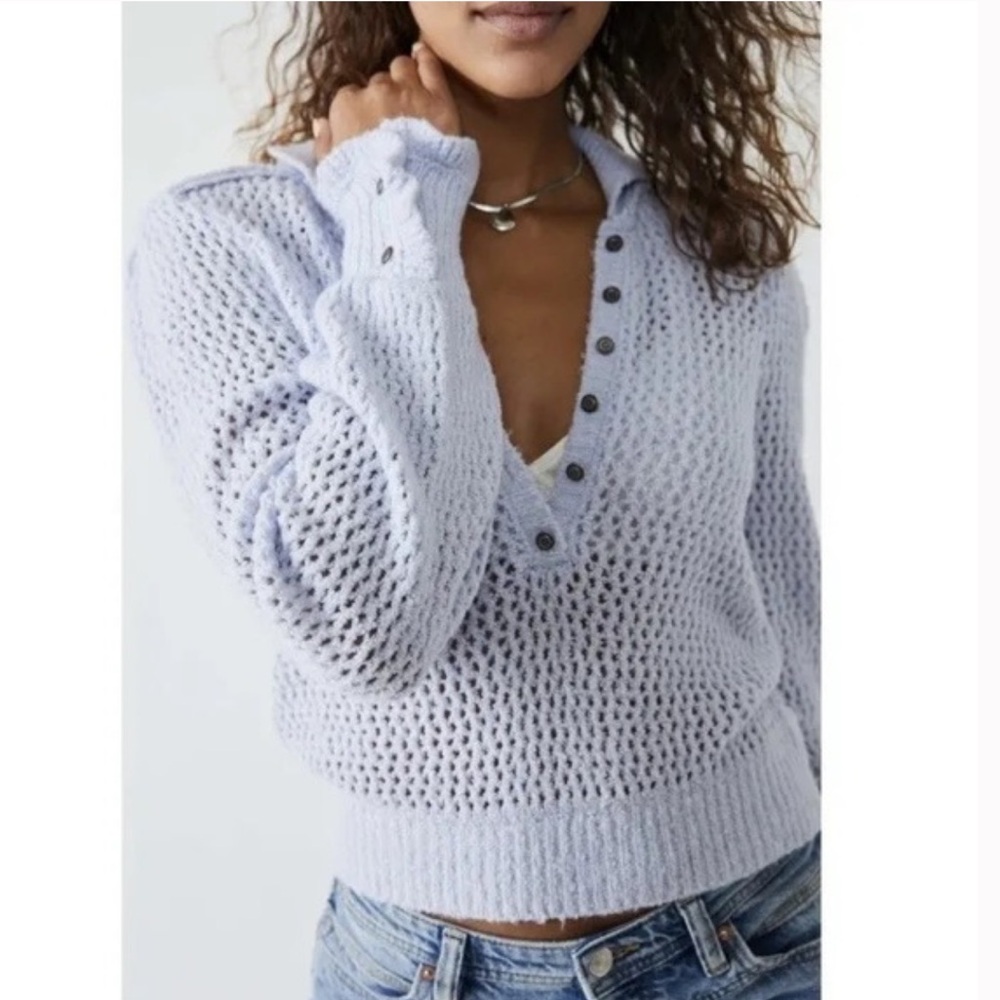 FREE PEOPLE Care FP Snowdrift Pullover / Peri Ice Size Medium